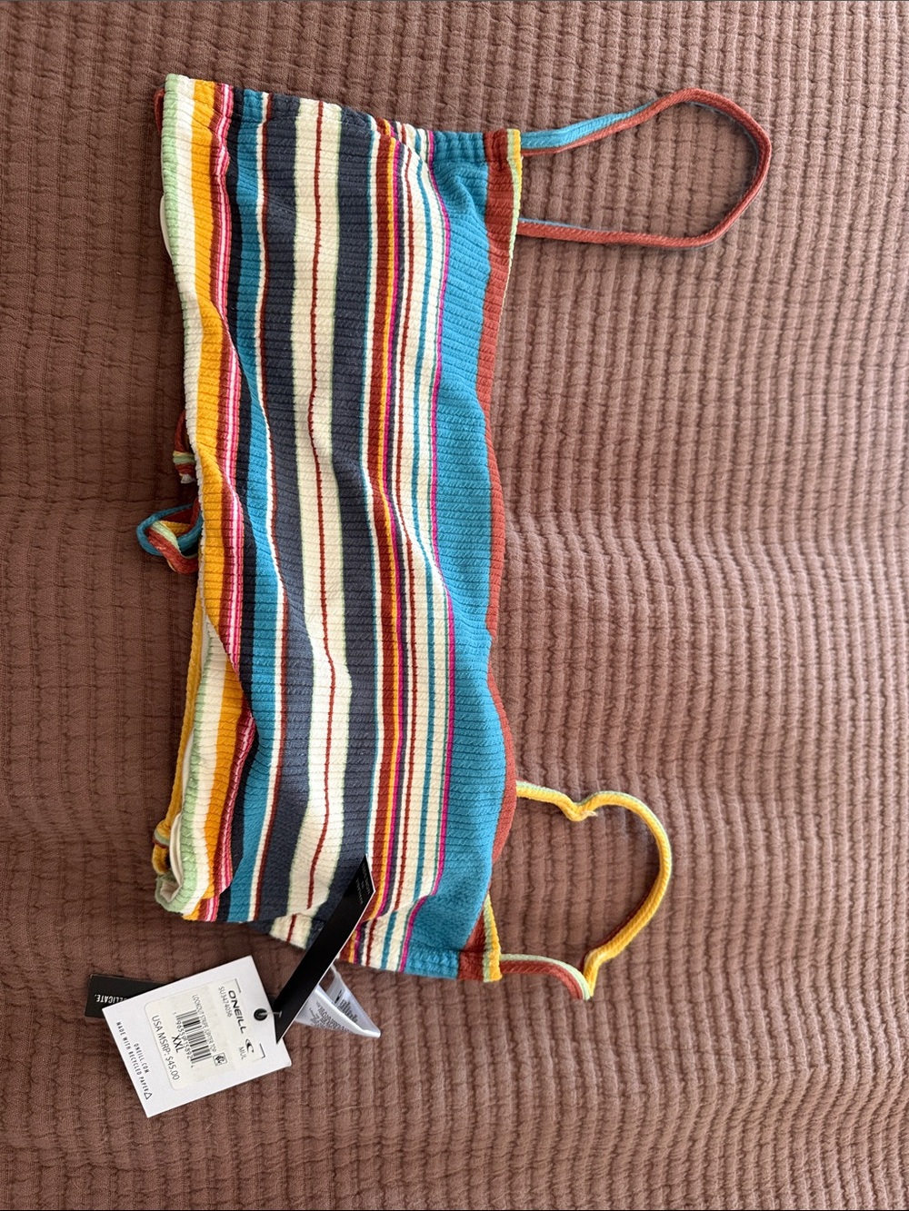 O'Neill Multicolor Striped Ribbed Crop Top